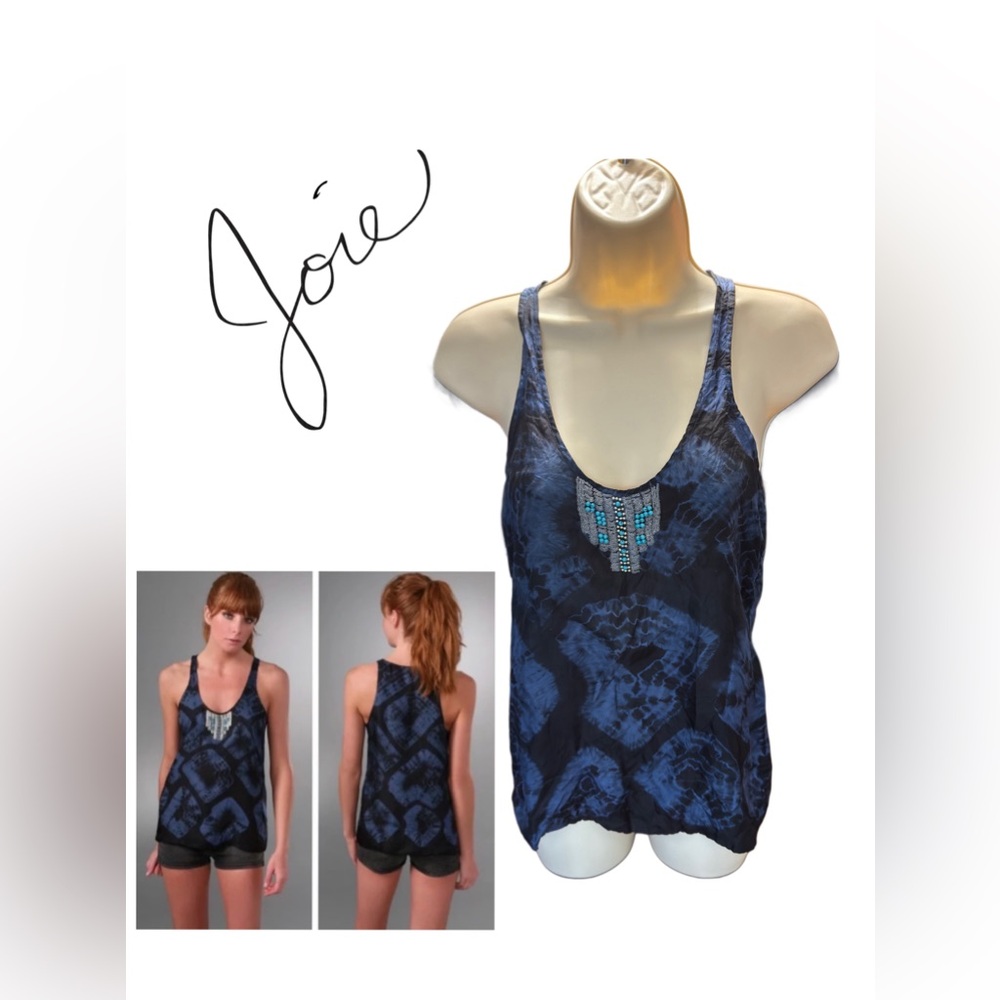 Joie TieDye Beaded Silk Top